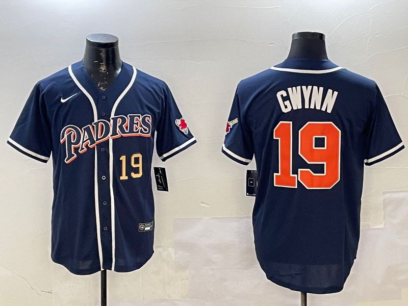 Men San Diego Padres #19 Gwynn Blue Throwback Game 2025 Nike MLB Jersey style 4->san diego padres->MLB Jersey